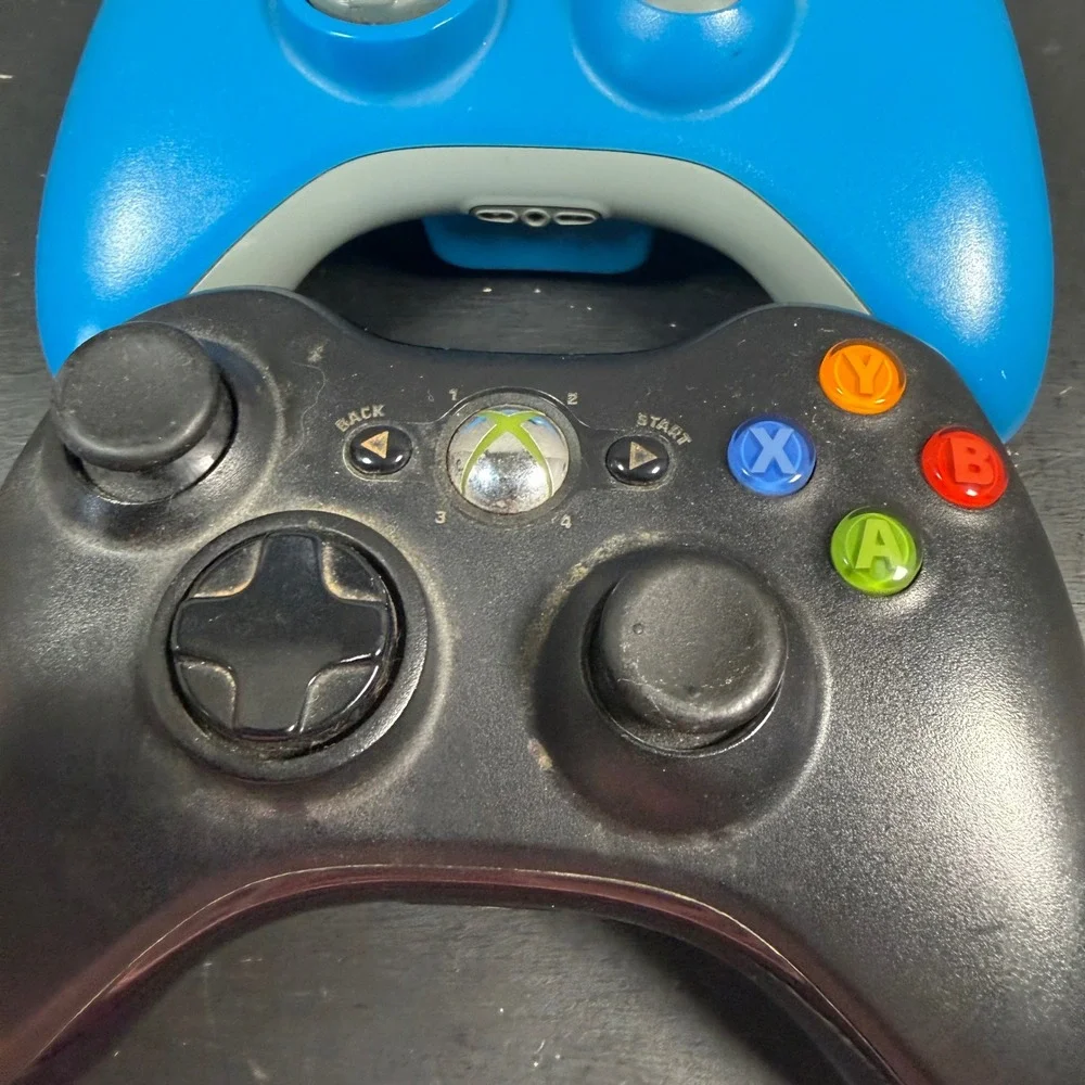 Microsoft Xbox 360 Wireless OEM Controller Lot Blue Black Gaming Untested Read